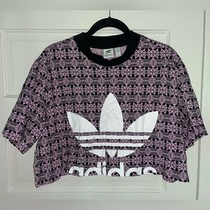ADIDAS Purple Cropped Boxy Tee